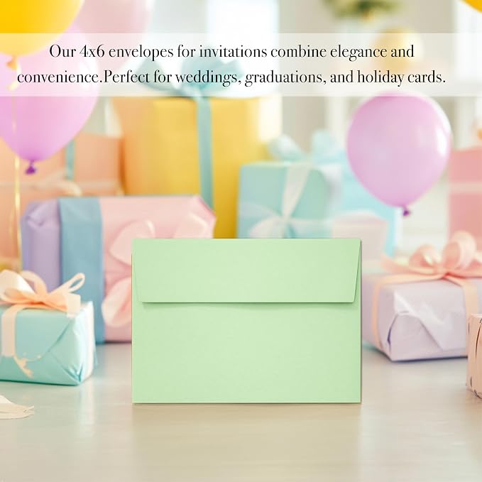 Slapaflife 50 pack 4x6 envelopes, 4x6 colored envelopes - Image 2