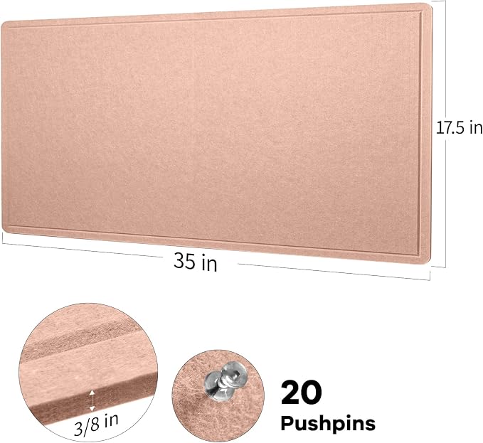 Lightomorrow Bulletin Board, 35 x 17 1/2 inches Felt Board - Image 2