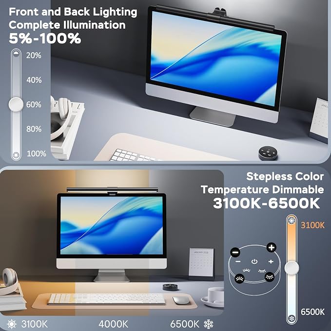 OOWOLF Monitor Light Bar with Remote, Ra95 Computer Monitor Lamp - Image 6
