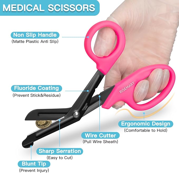 Trauma Shears - RISEMART Medical Scissors Bandage Scissors - Image 2