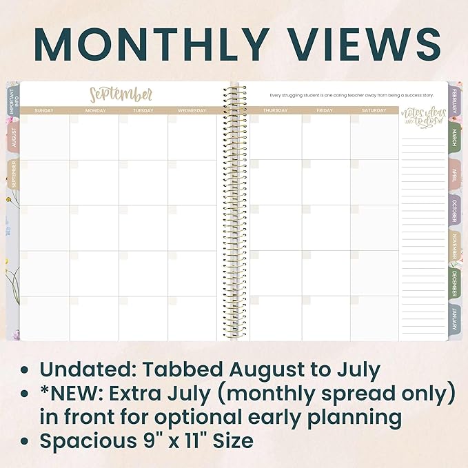 bloom daily planners New Undated Academic Year Teacher Planner & Calendar - Image 3
