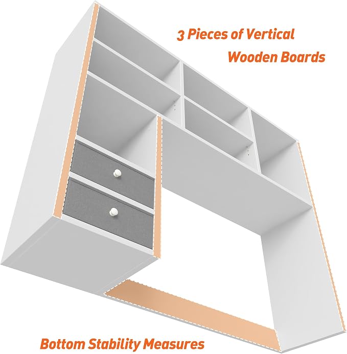 REIBII Desktop Bookshelf, Adjustable Desktop Organizer, High-Capacity Desk - Image 7