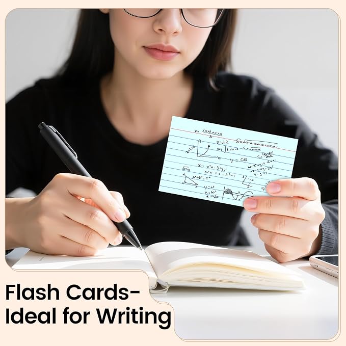 Index Cards 3x5 Inch, Flash Cards, Ruled Lined Blue Note Cards Paper - Image 8