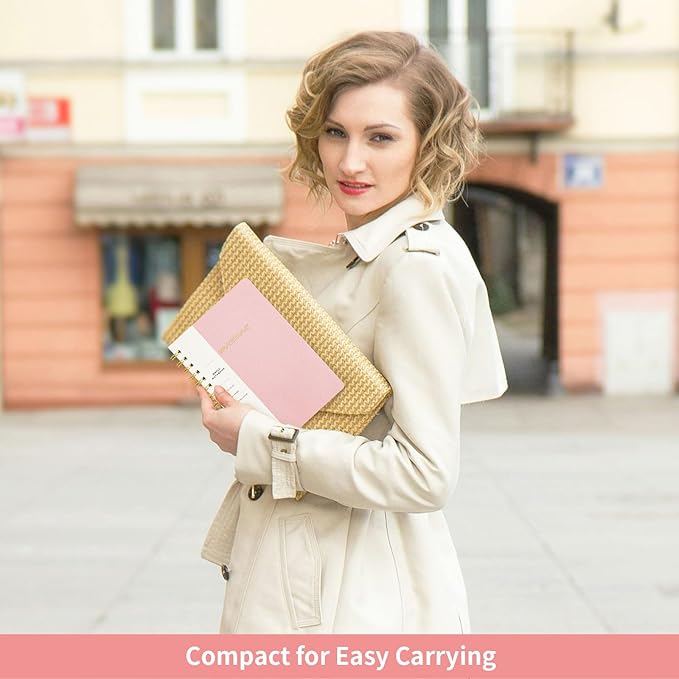 Lined Spiral Notebook College Ruled A5 Journal Book for Note Taking, 160 Pages Writing Journal for Office and Home School Supplies 5.75 x 8.125 inch - Pink-DeskLoop Office