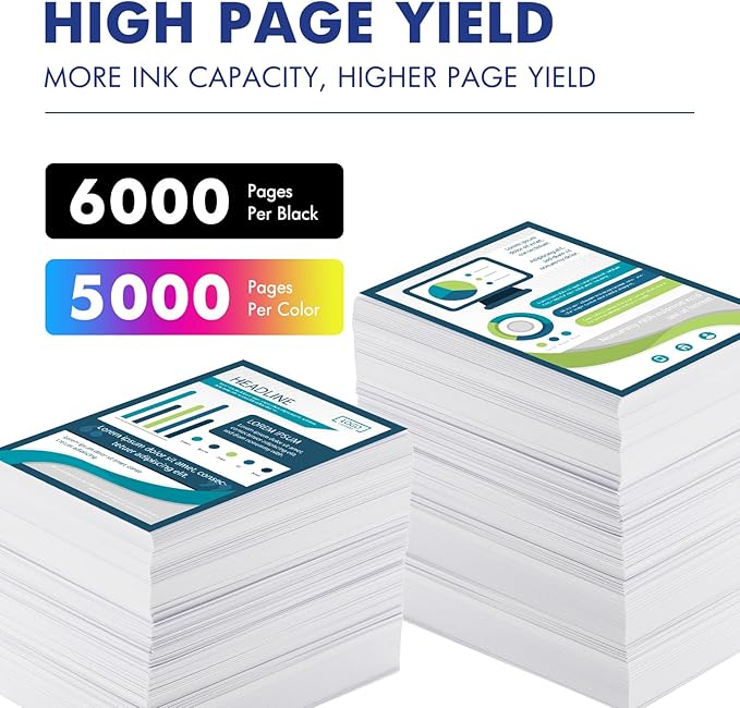 Cool Toner LC406XL LC406 Ink Cartridges for Brother Printer MFC-J4335DW MFC-J5855DW LC 406 XL for MFC-J6555DW MFC-J4535DW MFC-J6955DW MFC-J4345DW MFC-J5955DW HL-JF1 5 Pack-2Black Cyan Magenta Yellow-DeskLoop Office