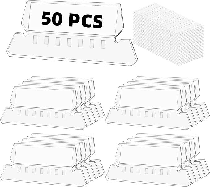 File Folder Tabs, SUNEE 50 Sets Hanging File Folder Labels Tabs and Inserts by SUNEE
