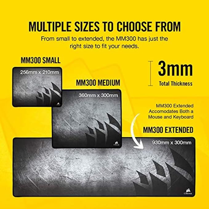 Corsair MM300 - Anti-Fray Cloth Gaming Mouse Pad - High-Performance Mouse Pad - Image 6