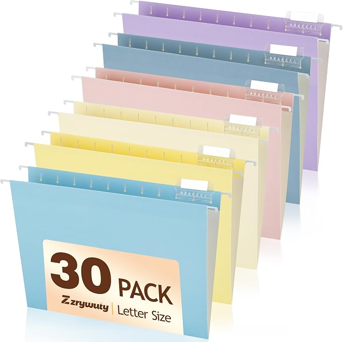 Zzrywuty Hanging File Folders Letter Size, Color File Folders Hanging Organizers by Zzrywuty