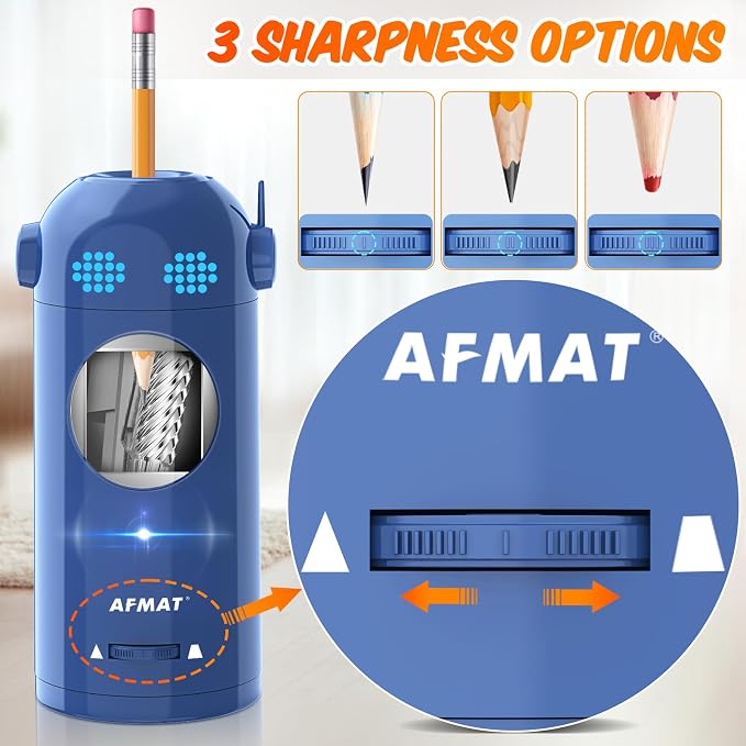 AFMAT Electric Pencil Sharpener, Fully Automatic Colored Pencil Sharpener - Image 4