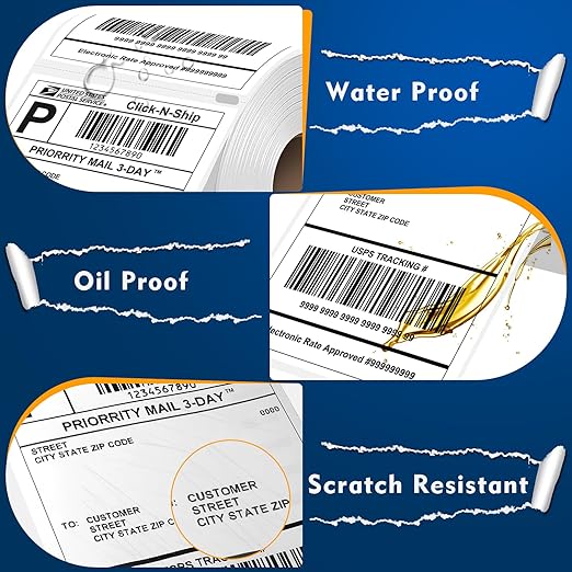 L LIKED 30 Rolls Compatible with Dymo 1744907 Internet Postage Labels 4" x 6" Shipping Labels Compatible with Rollo, DYMO 4XL & Zebra Desktop Printers (220 Labels Per Roll)-DeskLoop Office