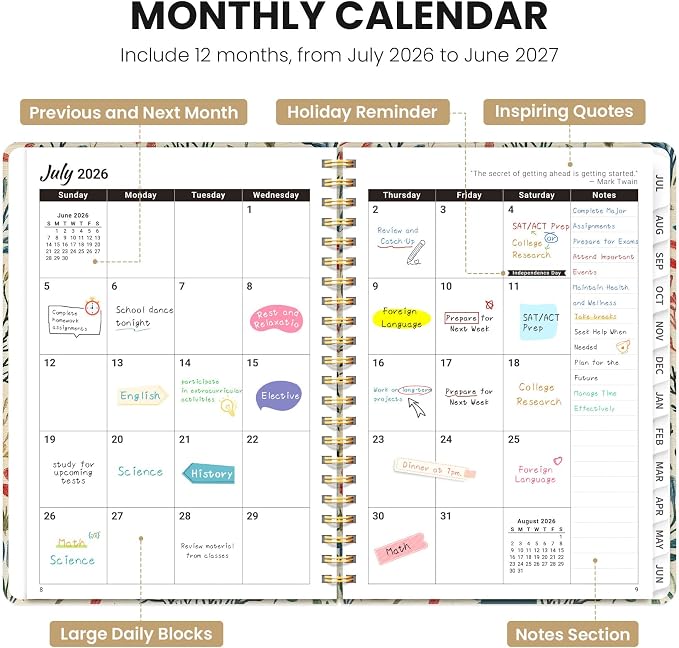 Planner 2026-2027, Monthly and Weekly Academic Planner July 2026 - Image 2