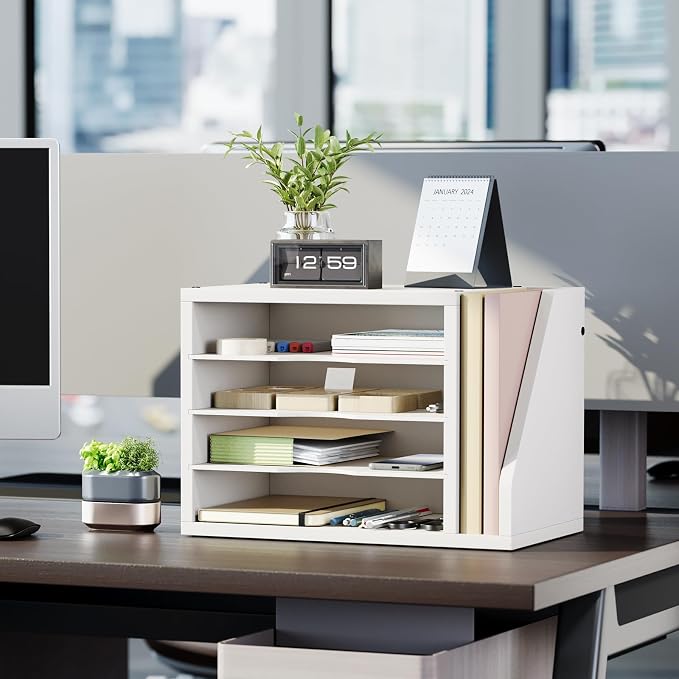 Creso hom Mail Sorter, File Organizer Desktop, Wood Desk Organizer - Image 4