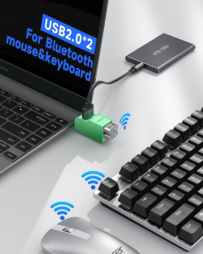 FORIDA 3 Ports USB 3.0 Adapter, USB Hub with 1 USB 3.0 and 2 USB 2.0 Ports, Portable USB Port Splitter for Keyboard, Mobile Hard Disk, U Disk, Camera, Mouse, etc (Green)-DeskLoop Office