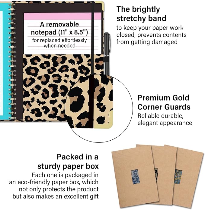 Foldable Clipboard Folio with Storage, 5 Plastic Folders with 10 Pockets - Image 5