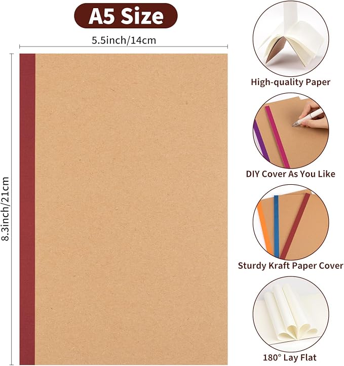 ALKALO 30 Pack Blank Notebook Journals Bulk, A5 Unlined Paper Composition - Image 2