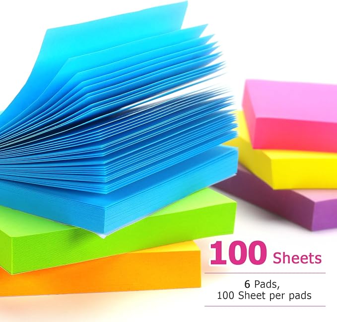 Early Buy Sticky Notes 6 Bright Color 6 Pads Self-Stick Notes 3 in x 3 in - Image 4