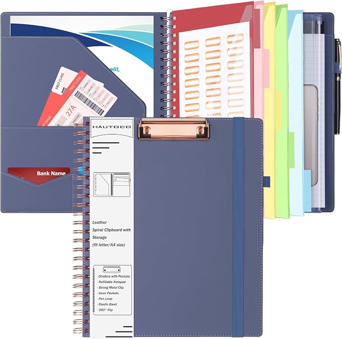 HAUTOCO Spiral Leather Clipboard Folio by HAUTOCO