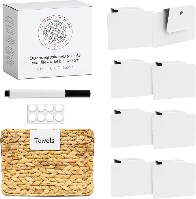 Labels for Storage Bins | Metal Storage Bin Clips by InApplePieOrder