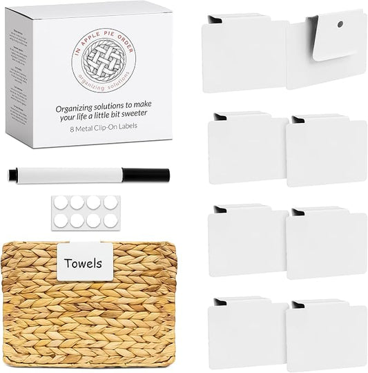 Labels for Storage Bins | Metal Storage Bin Clips by InApplePieOrder