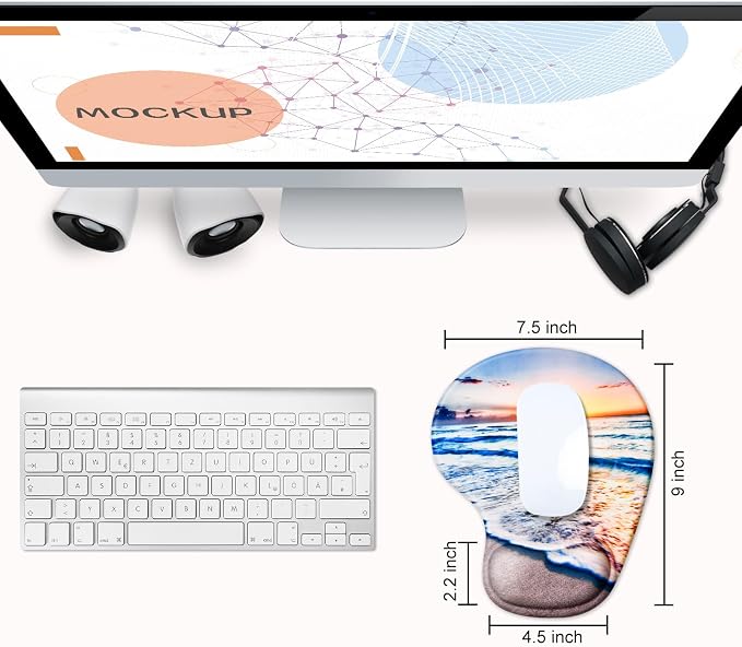 JIKIOU Mouse Pad, 2 Pack Ergonomic Mouse Pads - Image 2