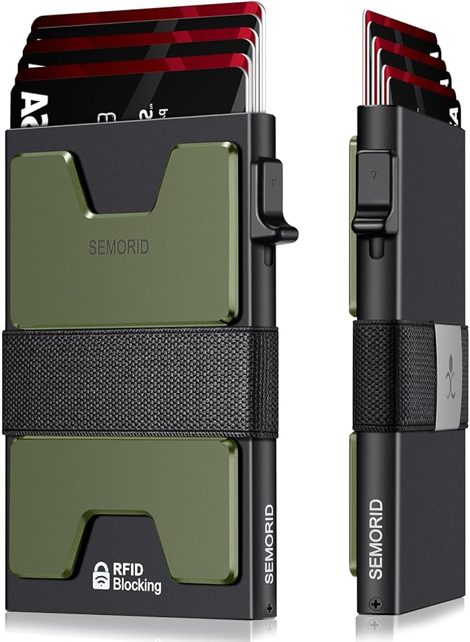 SEMORID Slim Wallet for Men, RFID Blocking Mens Wallets, Minimalist Pop Up by SEMORID