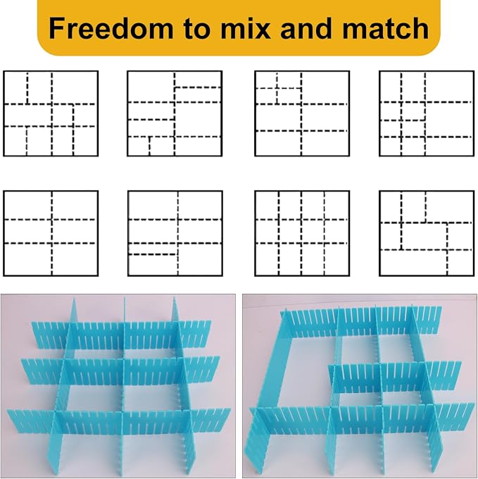 100 PCS Premium DIY Drawer Dividers, Adjustable Drawer Dividers - Image 3