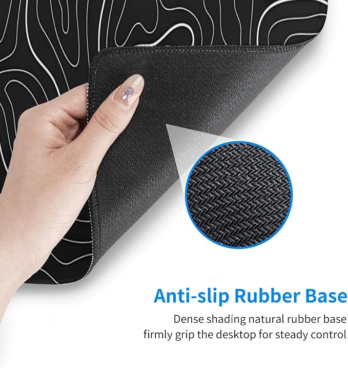Topographic Contour Extended Big Mouse Pad Large, Gaming Mouse Pad Desk Pad - Image 7