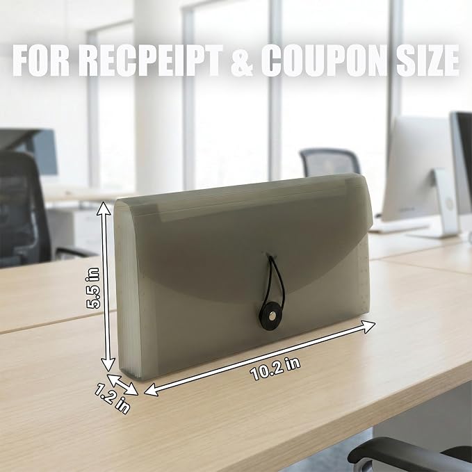 Portable 13-Pocket Receipt & Coupon Organizer, Small Expanding Accordion File - Image 2