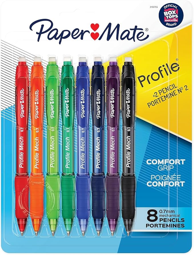 Paper Mate Profile Mech Mechanical Pencils, 0.7mm #2 Pencil Lead, Comfort Grip by Unknown
