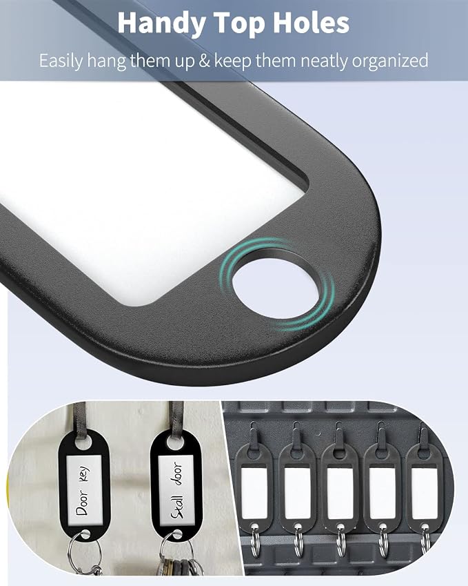 Uniclife 10 Pieces Key Tags 2 Inch Soft Plastic Key Chain Tags - Image 6