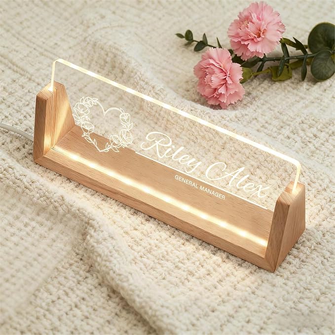 Custom Desk Name Plate Personalized, Light Up Office Name Sign - Image 6