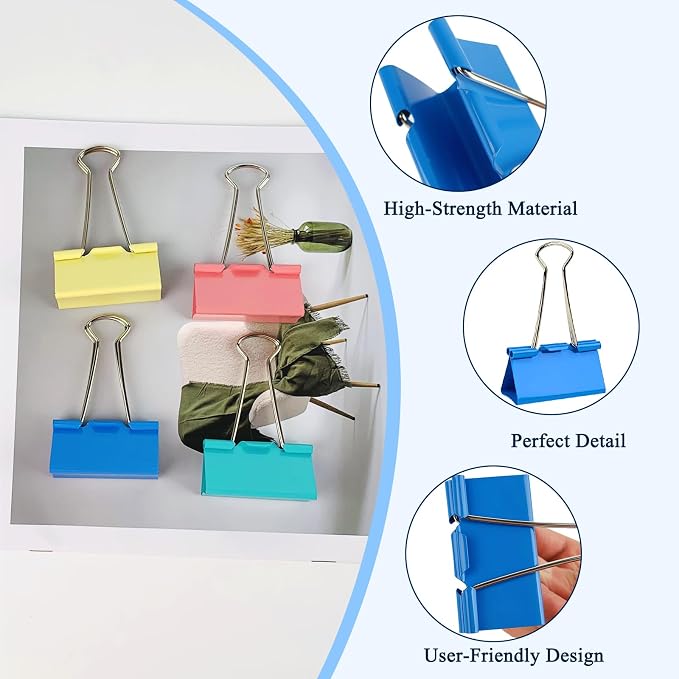 Extra Large 2-Inch Colored Binder Clips - Image 3