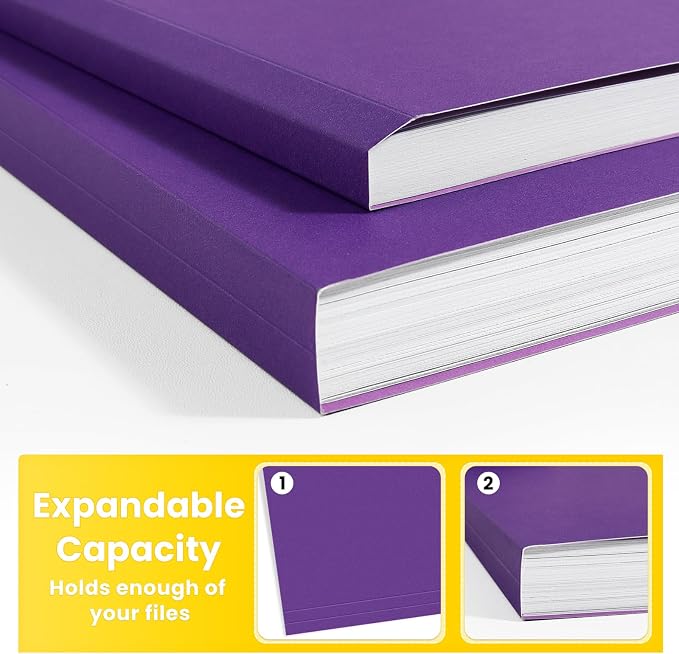 SUNEE File Folders, 120 Pack Manilla Folders 8.5 x 11, 1/3 Cut Tab - Image 4