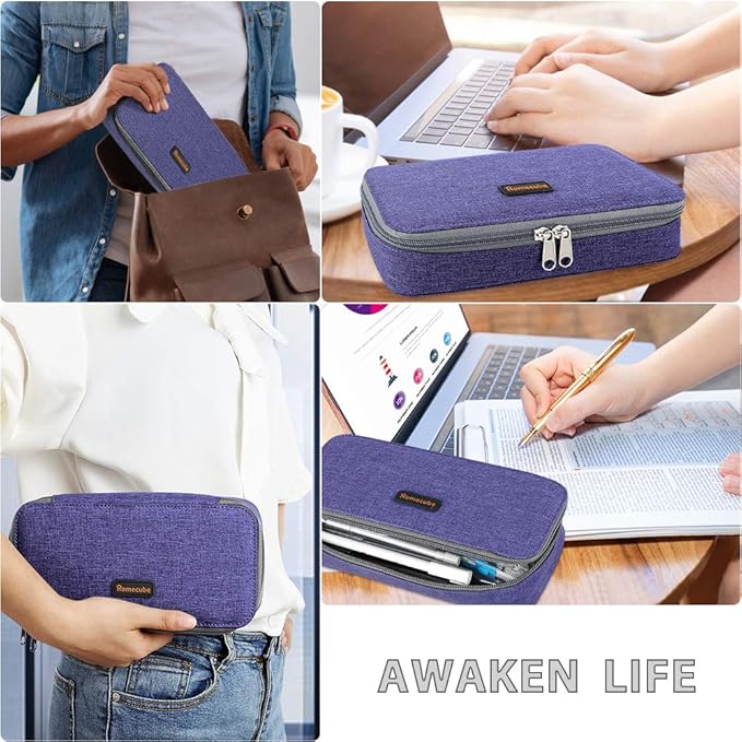 Homecube Big Capacity Pencil Case Oxford Cloth Bag Storage Pouch Marker Pen Pencil Cute Stationery Organizer Bag Holder with Zipper for Middle High School & Office Boy Girl Teen-DeskLoop Office