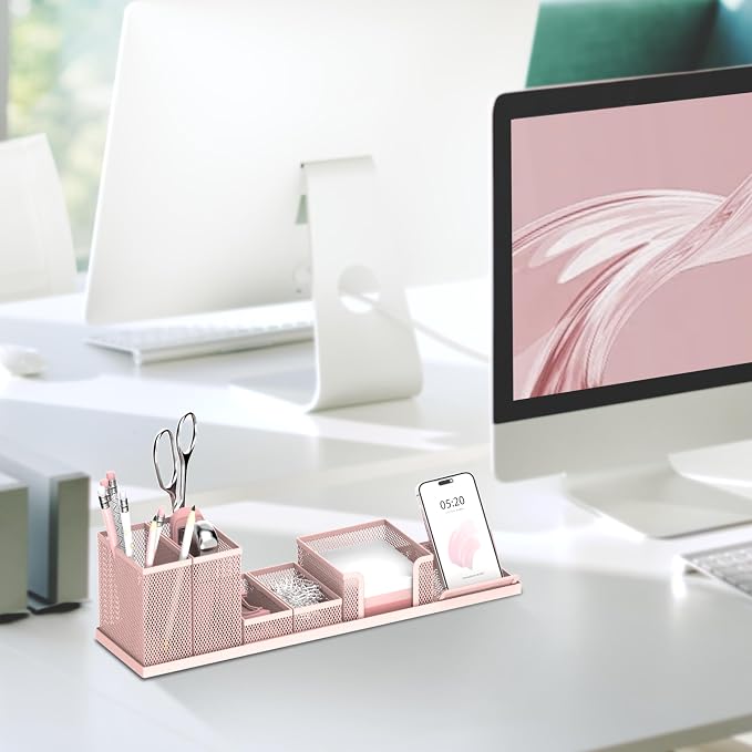 SUPEASY Pen Holder for Desk, 6 Piece Mesh Desk Organizer set for Office - Image 6