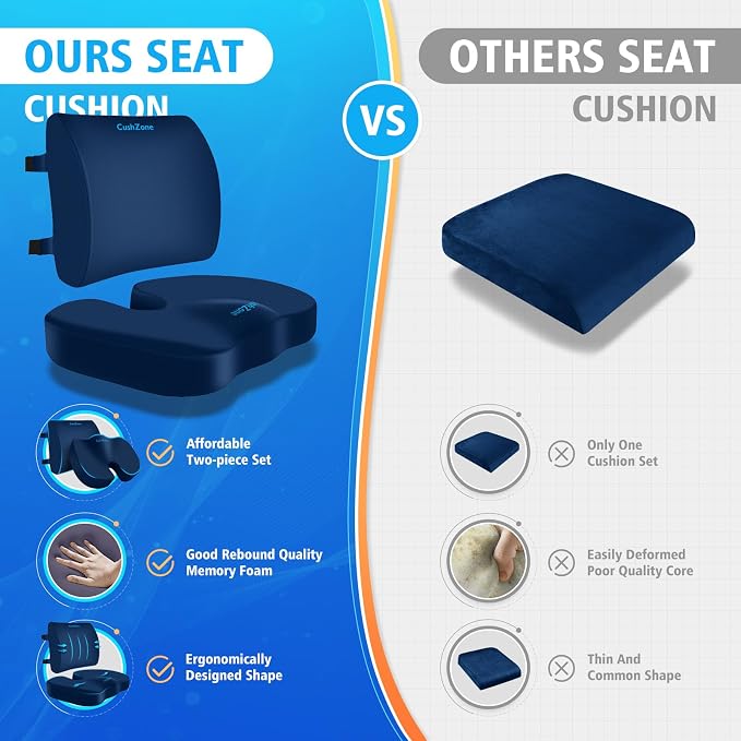 CushZone Seat Cushion, Lumbar Support Pillow - Image 7