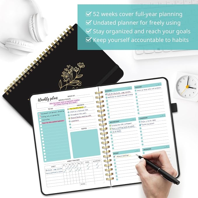 Taja Undated Weekly Planner, Weekly To Do List Notebook - Image 3