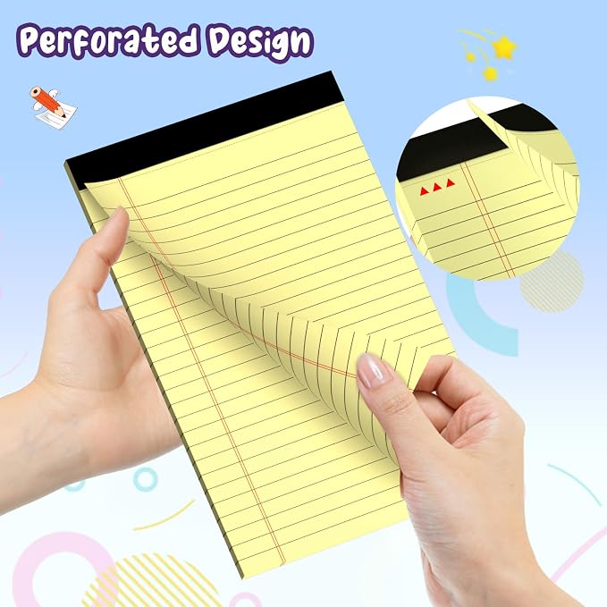 6 pcs Note Pads Legal Pads 5x8, Notebook College Ruled, 6 Pack Micro Perforated - Image 4