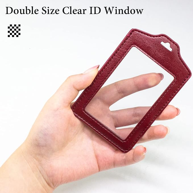 Teskyer 2 Pack Double Sided Clear Badge Holder - Image 2