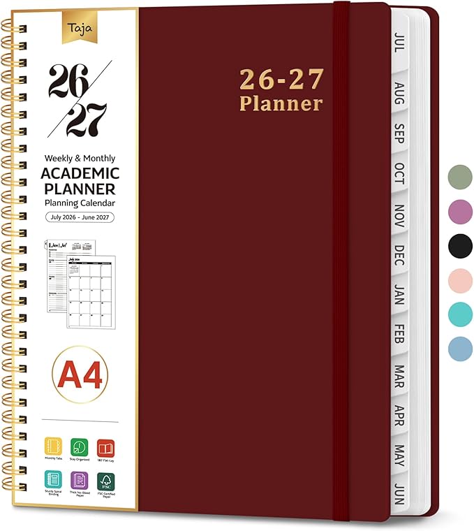 Planner 2026-2027, 8.5" x 11" Weekly and Monthly Academic Year Planner Calendar by Taja