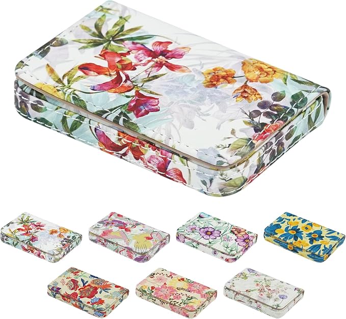 Business Card Holder，PU Leather Business Card Case Color Printing Pattern Card by AI-DEE