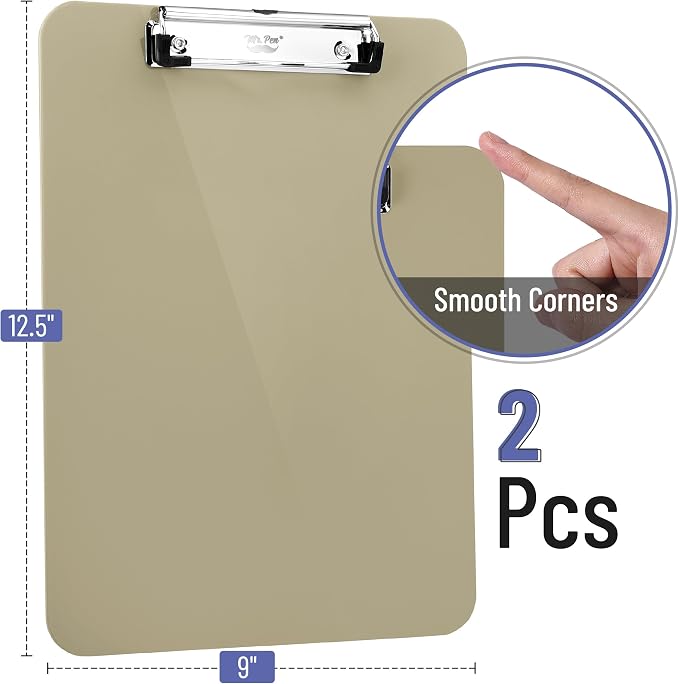 Mr. Pen- Plastic Clipboard, 12.5" x 9", 2 Pack | Faded Earthy Clipboard Plastic - Image 2