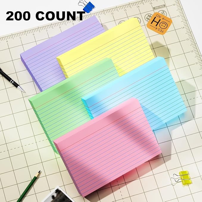 4x6 Index Cards, Colored Notecards 4 x 6 Index Card Single-Side Lined Flash - Image 6