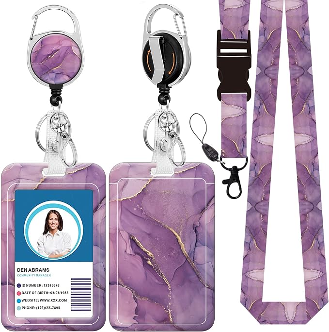 Badge Lanyard, Retractable Badge Holder by BILLTEFUL