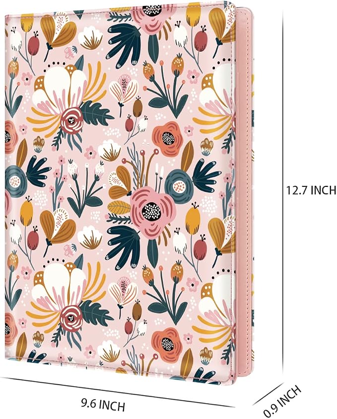 Portfolio Case for Women, Cute Floral Padfolio Cover for Girls, - Image 3
