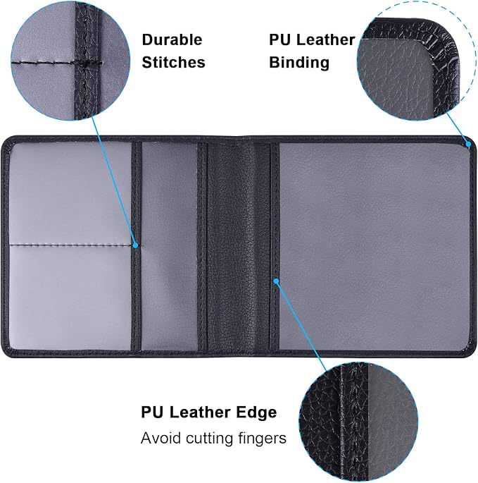 Wisdompro Car Registration and Insurance Card Holder 2 Pack PU Leather Vehicle - Image 4