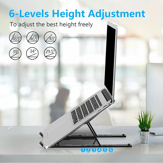 Adjustable Laptop Stand, Portable Laptop Riser - Image 3