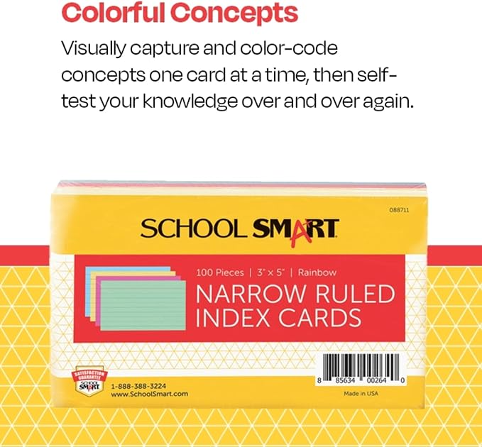 School Smart Ruled Index Cards, 3 x 5 Inches - Image 4