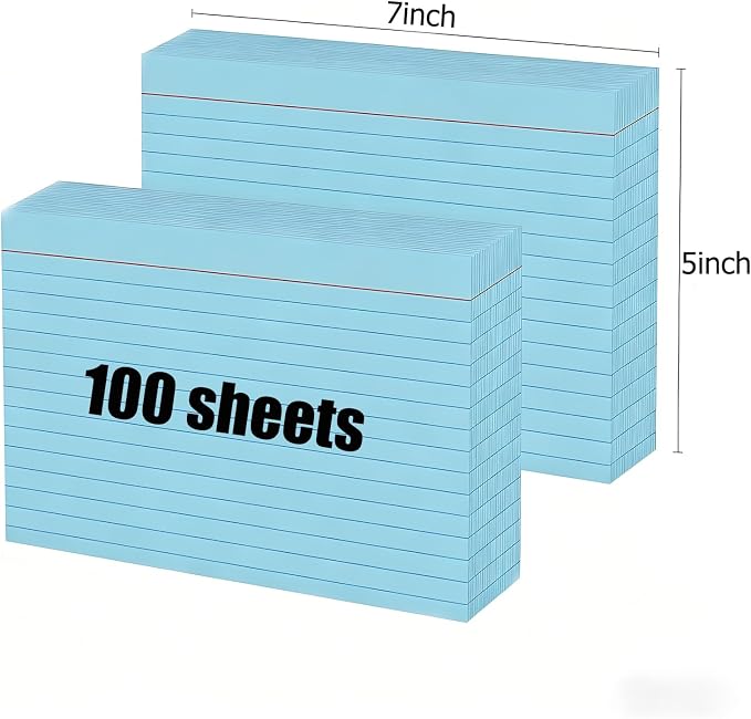 5x7 Index Cards, Heavyweight 160gsm Blue Note Cards - Image 2