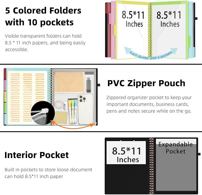 Ospelelf Foldable Spiral Clipboard Folio - Image 2